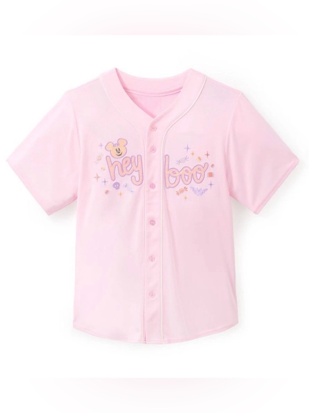 NWT 2026 Disney Halloween Mickey Mouse Cutie Ghost Baseball Jersey Hey Boo